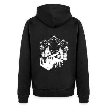 Nature en plein air Montagnes Arbres Faune Forêt Hik - Veste à capuche bio Premium Unisexe - noir - Dos - Nico (187cm)