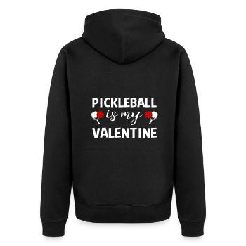 Le pickleball est ma Saint-Valentin - Veste à capuche bio Premium Unisexe - noir - Dos - Nico (187cm)