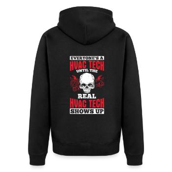 Everyones A Repairman HVAC Tech Technician HVAC - Unisex Premium Organic Zip Hoodie - black - Back - Nico (187cm)