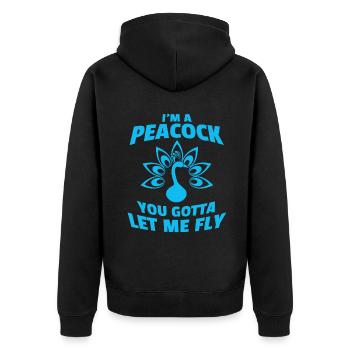 I’m A Peacock You Gotta Let Me Flyzexy ambassadeur - Veste à capuche bio Premium Unisexe - noir - Dos - Nico (187cm)