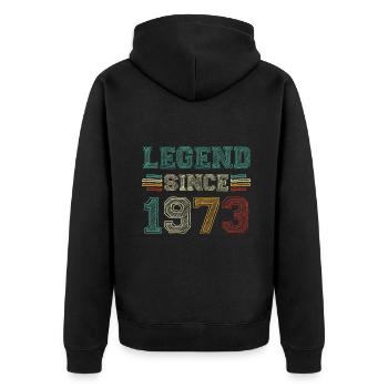 50 Jahre alte Legende seit 1973 50. Geburtstag50. b - Unisex Premium Bio Zip Hoodie - Schwarz - Hinten - Nico (187cm)