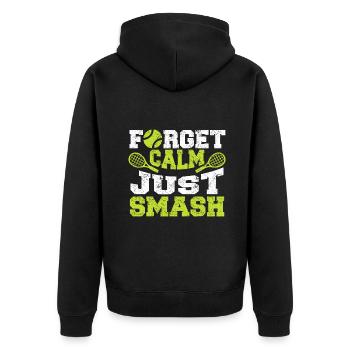 Le joueur de tennis Forget Calm Just Smash - Racket Tenn - Veste à capuche bio Premium Unisexe - noir - Dos - Nico (187cm)