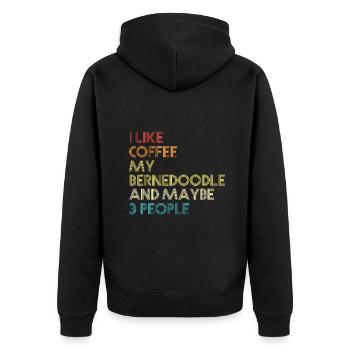 Bernedoodle Dog Owner Coffee Lovers Quote Vintage - Veste à capuche bio Premium Unisexe - noir - Dos - Nico (187cm)