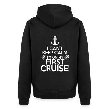 I Can't Keep Calm First Cruise - Unisex Premium Organic Zip Hoodie - black - Back - Nico (187cm)