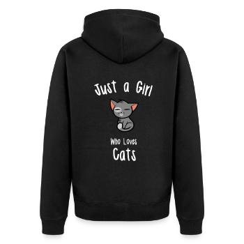Idée de chat pour les filles - Veste à capuche bio Premium Unisexe - noir - Dos - Nico (187cm)