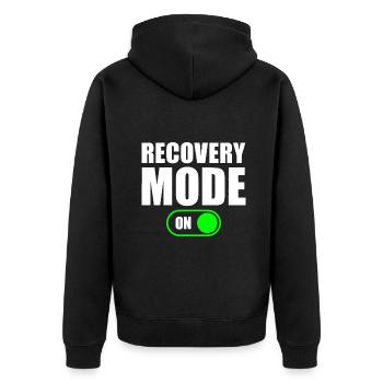 Recovery Mode On idea Cool Recovery idea Recovery - Unisex Premium Organic Zip Hoodie - black - Back - Nico (187cm)