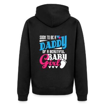 Mens Soon To Be A Daddy Of A Beautiful Baby Girl - - Unisex Premium Bio Zip Hoodie - Schwarz - Hinten - Nico (187cm)