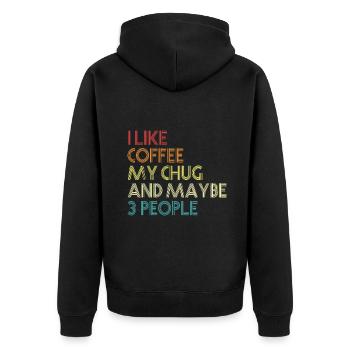 Chug Lover Cadeau Dog Owner Coffee Lover Funny Vinta - Veste à capuche bio Premium Unisexe - noir - Dos - Nico (187cm)