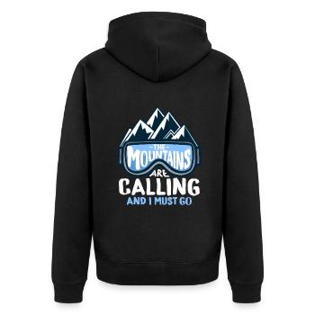 Les montagnes m’appellent et je dois y aller en hiver - Veste à capuche bio Premium Unisexe - noir - Dos - Nico (187cm)