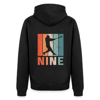 9. Geburtstag Retro Baseballspieler Jungen Kinder 9 ja - Unisex Premium Bio Zip Hoodie - Schwarz - Hinten - Nico (187cm)