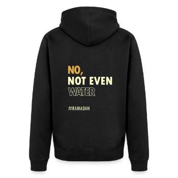 Ramadan Kareem Islamic Fasting Outfit for Men Wome - Unisex Premium Organic Zip Hoodie - black - Back - Nico (187cm)