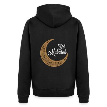 Eid Mubarak-Eid Al Fitr Islamische Feiertage - Unisex Premium Bio Zip Hoodie - Schwarz - Hinten - Nico (187cm)