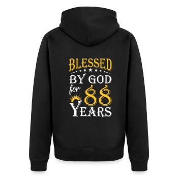Vintage by God for 88 years Happy 88th Birthday70t - Unisex Premium Organic Zip Hoodie - black - Back - Nico (187cm)