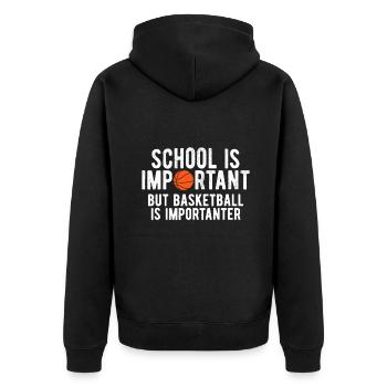 Drôle d’école de basket-ball est important BBallmärz tre - Veste à capuche bio Premium Unisexe - noir - Dos - Nico (187cm)