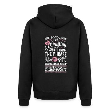 Scrapbook Scrapbooking Crafting Stuff Craft Room S - Unisex Premium Organic Zip Hoodie - black - Back - Nico (187cm)