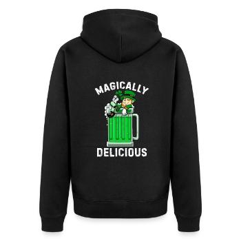 Idée magiquement délicieuse St Patricks Day Boire - Veste à capuche bio Premium Unisexe - noir - Dos - Nico (187cm)