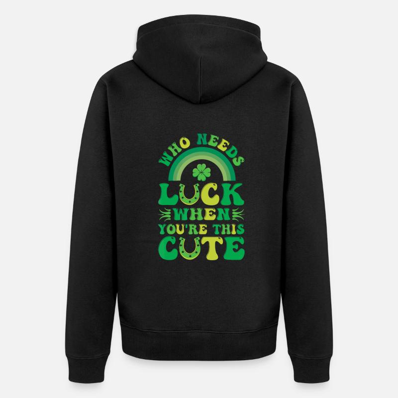 Fête de la Saint-Patrick - Veste à capuche bio Premium Unisexe - noir