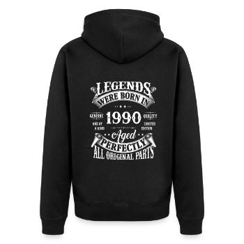 32ème anniversaire Vintage Legends Born In 1990 32 Year - Veste à capuche bio Premium Unisexe - noir - Dos - Nico (187cm)