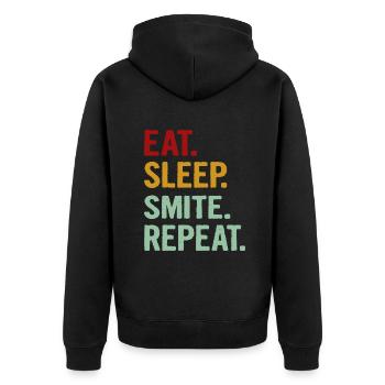 Eat Sleep Smite Repeat Funny RPG Roleplaying Gamer - Unisex Premium Organic Zip Hoodie - black - Back - Nico (187cm)