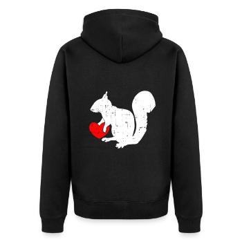 Eichhörnchenherz Valentinstag Süße V-Day Love Boys - Unisex Premium Bio Zip Hoodie - Schwarz - Hinten - Nico (187cm)