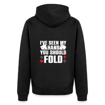 Lustige Pokerspieler Kunst für Männer Frauen Spieler Casin - Unisex Premium Bio Zip Hoodie - Schwarz - Hinten - Nico (187cm)