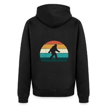 Retro Big Foot - Cool Sunset Bigfoot Lovers Cadeau - Veste à capuche bio Premium Unisexe - noir - Dos - Nico (187cm)