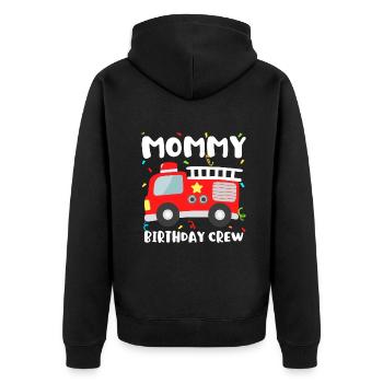 Mama Geburtstag Crew Feuerwehrauto Party Feuerwehrmann M - Unisex Premium Bio Zip Hoodie - Schwarz - Hinten - Nico (187cm)