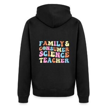 Family and Consumer Science Facs Teacher Back To S - Unisex Premium Organic Zip Hoodie - black - Back - Nico (187cm)