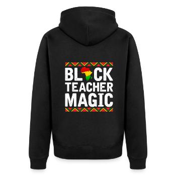 Professeur noir Magie Afro-Américain Histoire noire - Veste à capuche bio Premium Unisexe - noir - Dos - Nico (187cm)