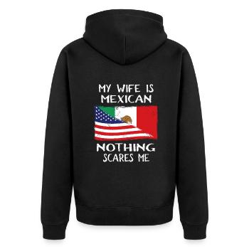 Ma femme est mexicaine Rien ne me fait peur drapeau pour Husb - Veste à capuche bio Premium Unisexe - noir - Dos - Nico (187cm)