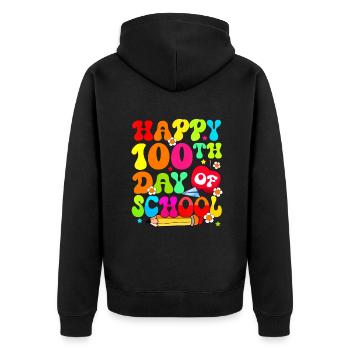 100th Day Of School Teachers Costume 100 Days Stud - Unisex Premium Organic Zip Hoodie - black - Back - Nico (187cm)
