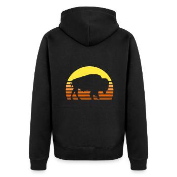 Bison amérindien Buffalo Bull Western Indiang - Veste à capuche bio Premium Unisexe - noir - Dos - Nico (187cm)