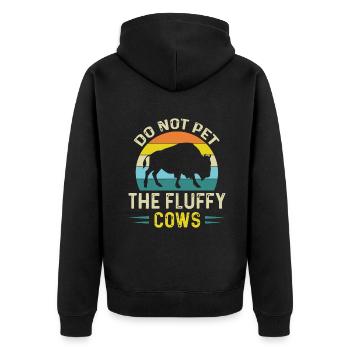 Ne caressez pas les vaches moelleuses drôles de bison Yellowstone - Veste à capuche bio Premium Unisexe - noir - Dos - Nico (187cm)