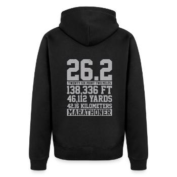 Marathon T-Shirt - 26.2 Miles Running Runner Shirt - Veste à capuche bio Premium Unisexe - noir - Dos - Nico (187cm)