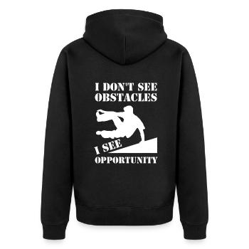 Lustiger Parkour Ich sehe keine Hindernisse frei Laufen P - Unisex Premium Bio Zip Hoodie - Schwarz - Hinten - Nico (187cm)