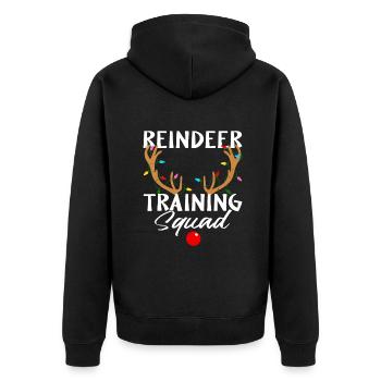 Weihnachtslauf Rentierläufer Training Squad T - Unisex Premium Bio Zip Hoodie - Schwarz - Hinten - Nico (187cm)