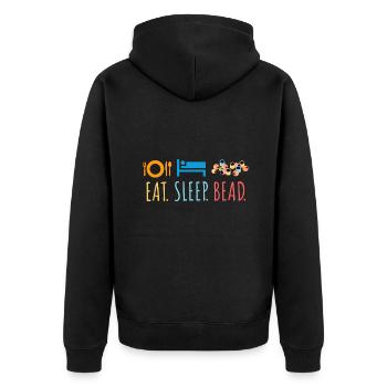 Essen Schlaf Perle Perle Custom Schmuck Maker Beadin - Unisex Premium Bio Zip Hoodie - Schwarz - Hinten - Nico (187cm)