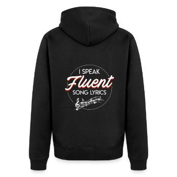Je parle couramment Paroles de chansons Amateur de musique Drôle de dire - Veste à capuche bio Premium Unisexe - noir - Dos - Nico (187cm)