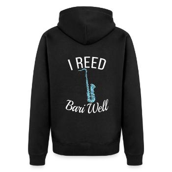 Drôle Reed Bari Well Baryton Sax Saxophone Musici - Veste à capuche bio Premium Unisexe - noir - Dos - Nico (187cm)