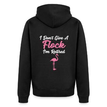 Je ne donne pas de troupeau Je suis à la retraite Drôle de flamant rose - Veste à capuche bio Premium Unisexe - noir - Dos - Nico (187cm)