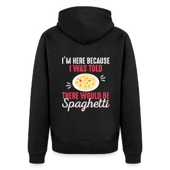 Spaghetti - Spaghetti Liebhaber Geschenk für Pasta Liebhaber - Unisex Premium Bio Zip Hoodie - Schwarz - Hinten - Nico (187cm)