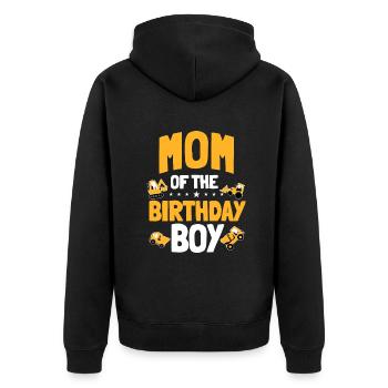 Mutter des Geburtstagskindes Bauarbeiterin Bday P - Unisex Premium Bio Zip Hoodie - Schwarz - Hinten - Nico (187cm)