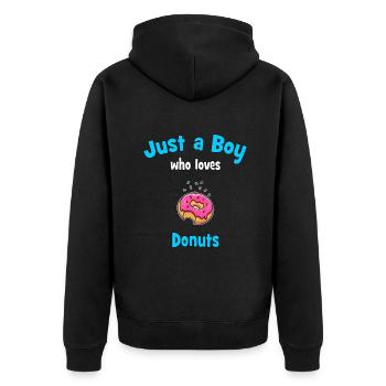 Idée de beignet pour les garçons | Donut pour enfants - Veste à capuche bio Premium Unisexe - noir - Dos - Nico (187cm)
