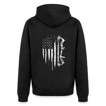 American Flag Bowhunting Bow Archery Gift Forwildc - Unisex Premium Organic Zip Hoodie - black - Back - Nico (187cm)