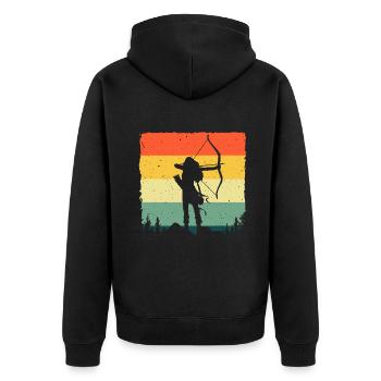 Cute Archery Design For Men Women Kids Archer Arch - Unisex Premium Organic Zip Hoodie - black - Back - Nico (187cm)