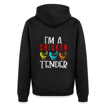 Drôle je suis un poulet Tendres Cadeaux Fête d’anniversaire ac - Veste à capuche bio Premium Unisexe - noir - Dos - Nico (187cm)