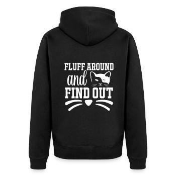 Fluff Around et découvrez l’humour adulte de chat drôle - Veste à capuche bio Premium Unisexe - noir - Dos - Nico (187cm)