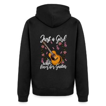 Guitar Girl Guitariste Guitariste Guitar Lover G - Veste à capuche bio Premium Unisexe - noir - Dos - Nico (187cm)