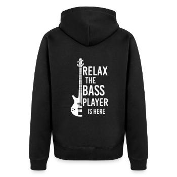 Détendez-vous Le bassiste est ici Guitare basse - Veste à capuche bio Premium Unisexe - noir - Dos - Nico (187cm)