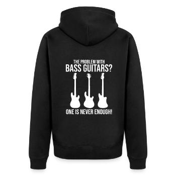 Das Problem mit Bassgitarren? Bass Player Bassist - Unisex Premium Bio Zip Hoodie - Schwarz - Hinten - Nico (187cm)